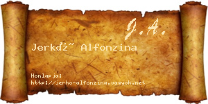 Jerkó Alfonzina névjegykártya